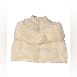 Forever21 WHITE Zip-Up Puffer Jacket Plus Size